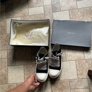 Women Rick Owens Black and White Sneakers